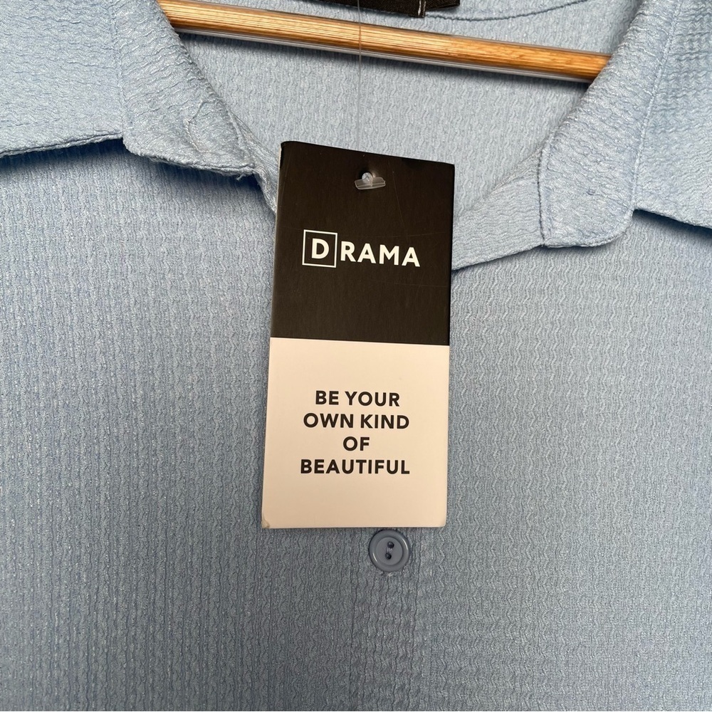 D-Rama Light Blue Everyday Button Maxi Dress Size 14-16 1X Long Sleeve - Picture 6 of 12